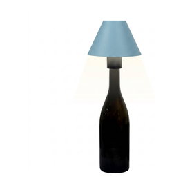 Synergy21 Lámpara de mesa LED con batería para botellas, IP54, regulable, azul