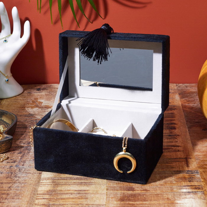 Home Deco Factory Joyero Terciopelo Mirage 14x10x8,5 cm Colores Surtidos