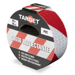 TARGET Cinta adhesiva reflectante blanca/roja de 50 mm x 33 m