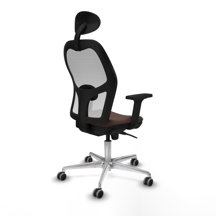 PIQUERAS Y CRESPO Silla de oficina Jorquera con mecanismo Sincro, Marrón oscuro y Blanco