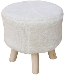 DKD Home Decor Reposapiés de Lana y Madera Crudo