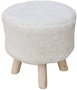 DKD Home Decor Reposapiés de Lana y Madera Crudo