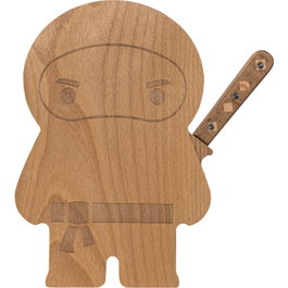 Ototo Ninja Board Set de tabla de cortar y cuchillo con diseño de ninja