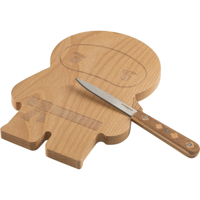 Ototo Ninja Board Set de tabla de cortar y cuchillo con diseño de ninja