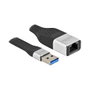 DeLOCK Cable de cinta plana FPC USB Tipo-A a Gigabit LAN 10/100/1000 Mbps, 13 cm