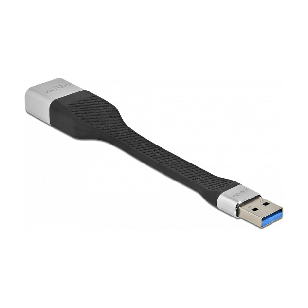 DeLOCK Cable de cinta plana FPC USB Tipo-A a Gigabit LAN 10/100/1000 Mbps, 13 cm