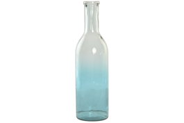 DKD Home Decor Jarrón de Cristal Reciclado Botella 14x14x50 cm
