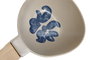 DKD Home Decor Bol de Gres y Bambú Floral Asa Azul