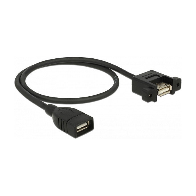 DeLOCK Cable USB 2.0 con conectores hembra Tipo-A para montaje, 0,5 m