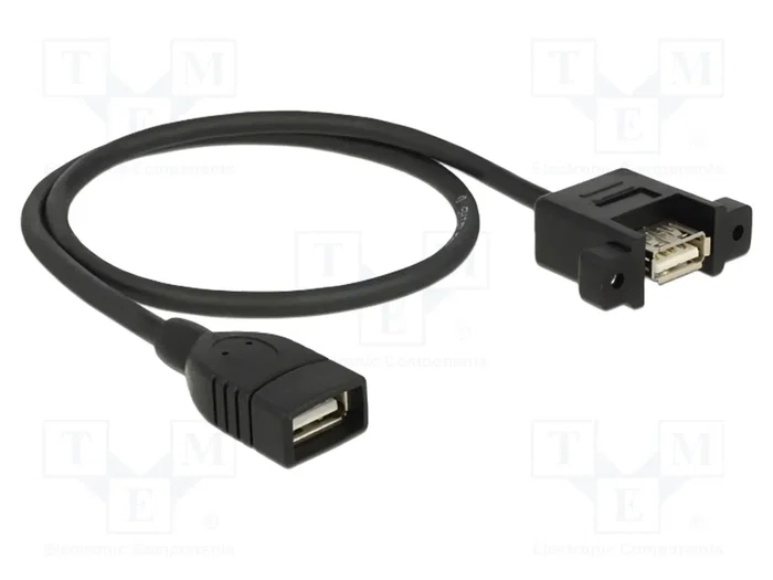 DeLOCK Cable USB 2.0 con conectores hembra Tipo-A para montaje, 0,5 m