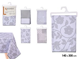 Kinvara Mantel Rectangular Color Frío Plástico 140x300 cm (Set de 24)