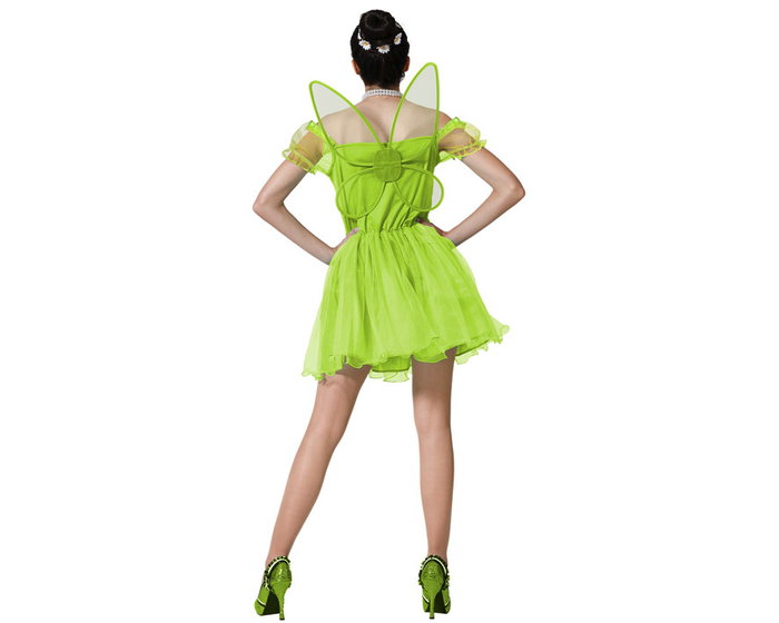 Disfraz de Hada Verde Brillante con Alas Mujer Adulto