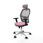 PIQUERAS Y CRESPO Silla de oficina Jorquera con mecanismo Sincro/Traslack Rosa y Gris