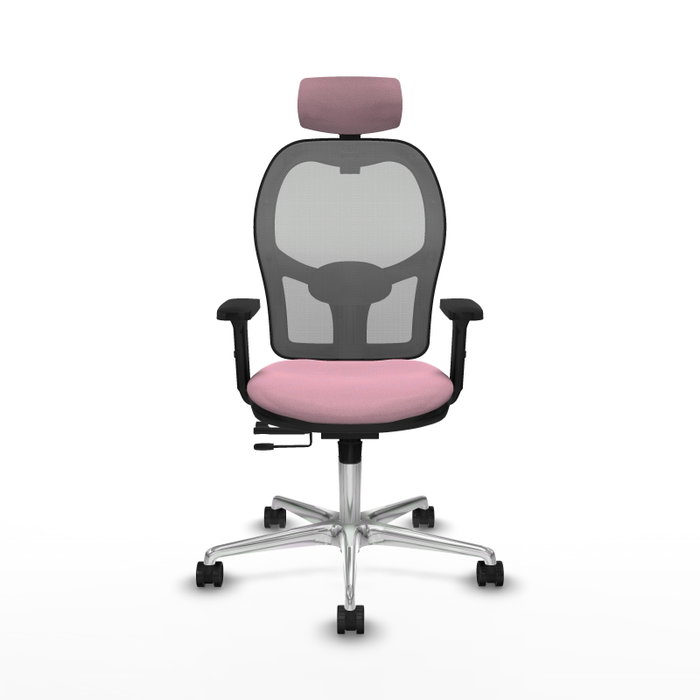 PIQUERAS Y CRESPO Silla de oficina Jorquera con mecanismo Sincro/Traslack Rosa y Gris PIQUERAS Y CRESPO Silla de oficina Jorquera con mecanismo Sincro/Traslack Rosa y Gris