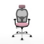 PIQUERAS Y CRESPO Silla de oficina Jorquera con mecanismo Sincro/Traslack Rosa y Gris