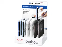 Tombow Portagomas Mono Stick Expositor EH-KM01/EH-KM11/EH-KM21 de Sobremesa, 24 Unidades Surtidas