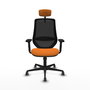 PIQUERAS Y CRESPO Silla de oficina Mardos con mecanismo Sincro, Naranja y Negro