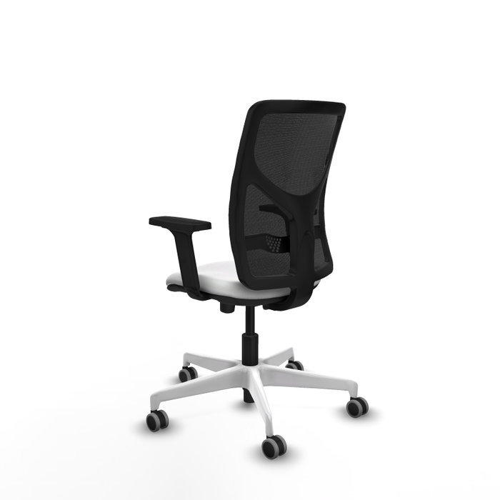 PIQUERAS Y CRESPO Silla de oficina Motilla con mecanismo Sincro/Traslack, Blanco y Negro