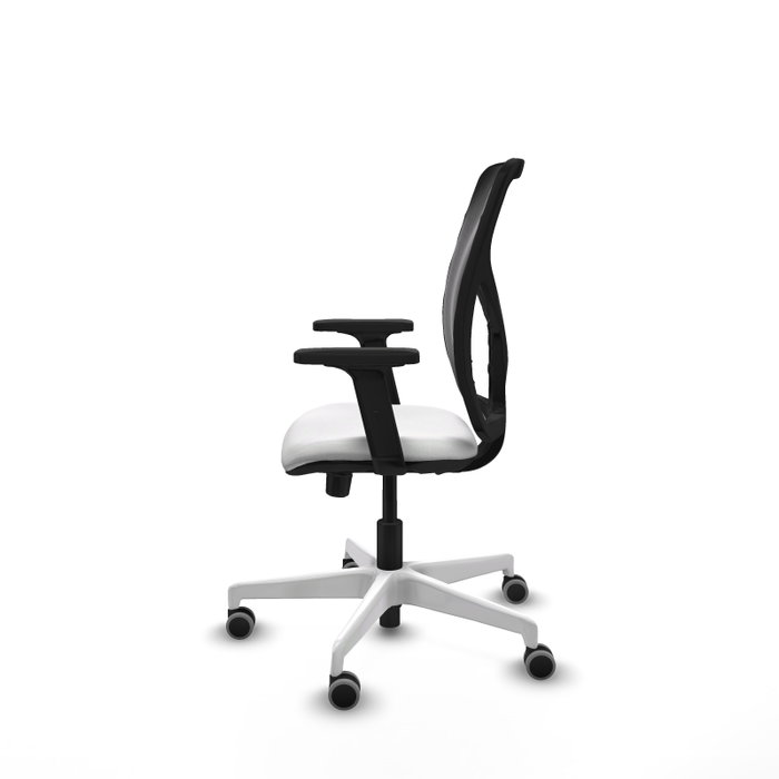 PIQUERAS Y CRESPO Silla de oficina Motilla con mecanismo Sincro/Traslack, Blanco y Negro