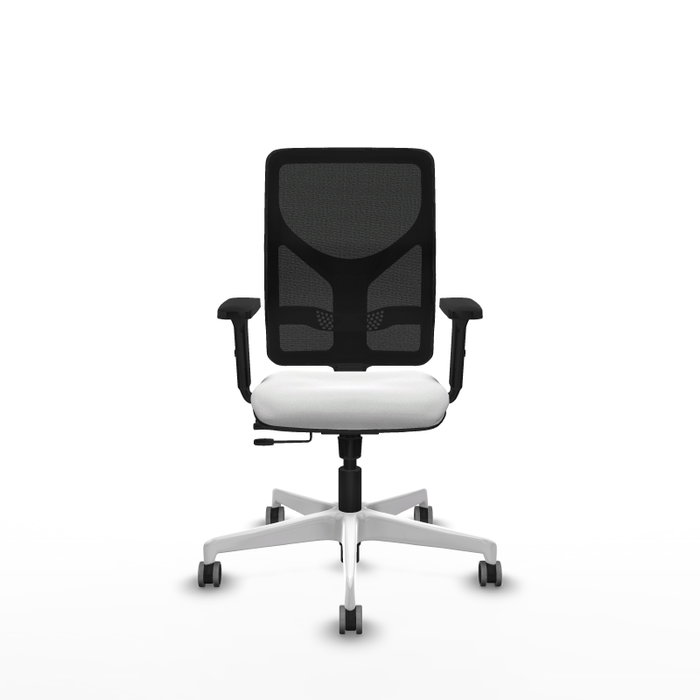 PIQUERAS Y CRESPO Silla de oficina Motilla con mecanismo Sincro/Traslack, Blanco y Negro