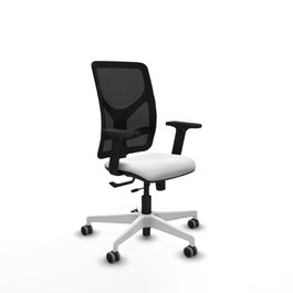 PIQUERAS Y CRESPO Silla de oficina Motilla con mecanismo Sincro/Traslack, Blanco y Negro