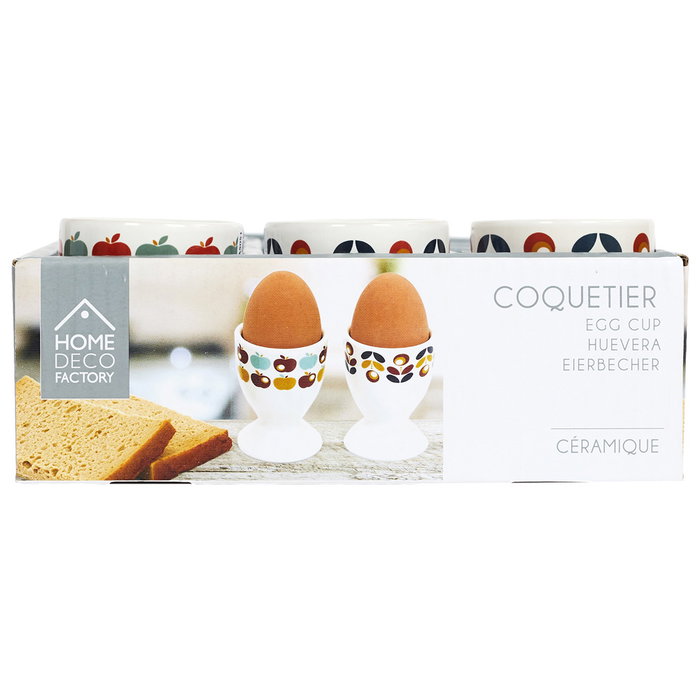 Home Deco Factory Huevera Retro Modelos Surtidos Manzanas Flor Bola d.5 cm h.6,5 cm