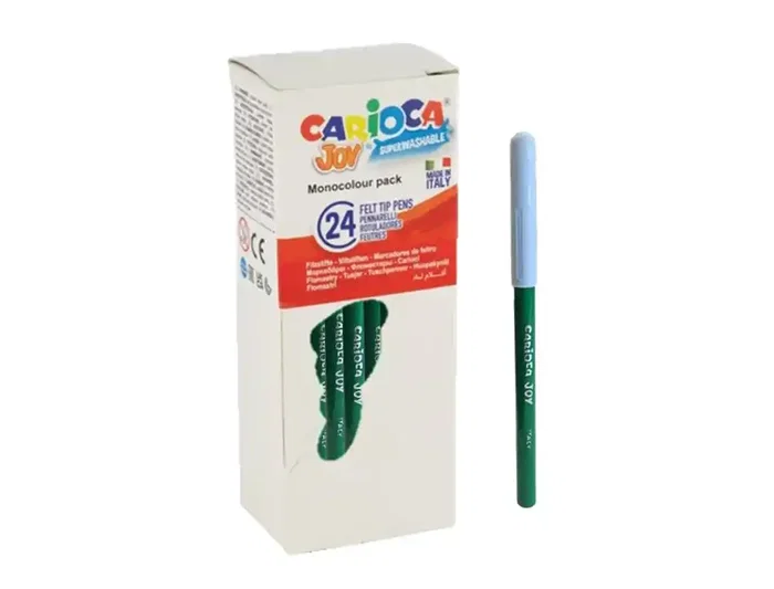 Carioca Rotulador Joy Punta Fina 2.8 mm Lavable Color Verde Caja 24 Unidades
