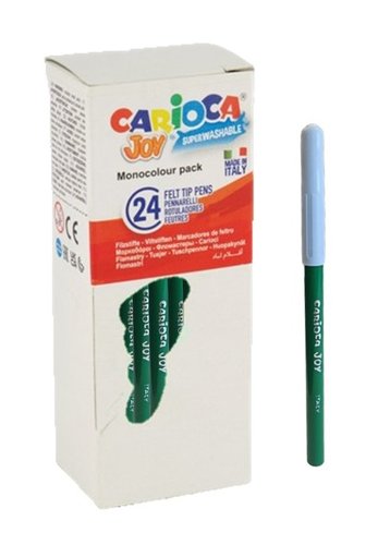 Carioca Joy Rotuladores Superlavables Punta Fina 2,8 mm Verde, Set de 24 unidades