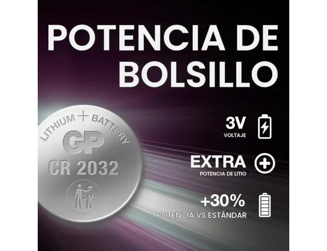 GP Batteries CR2032 Litio 3V, Blister de 5 unidades GP Batteries CR2032 Litio 3V, Blister de 5 unidades
