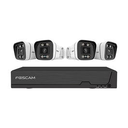 Foscam FNA108E-B4-2T Kit de Cámaras de Seguridad 4 Cámaras 8MP 4K PoE con Grabador NVR Blanco