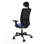 PIQUERAS Y CRESPO Silla de oficina Zulema con mecanismo Sincro/Traslack, Azul claro y Negro