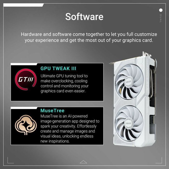 ASUS Dual NVIDIA GeForce RTX 5060 Ti 16 GB GDDR7 Blanco