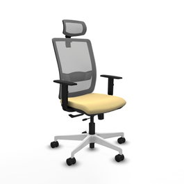 PIQUERAS Y CRESPO Silla de oficina Haches con mecanismo Sincro/Traslack Crema y Gris