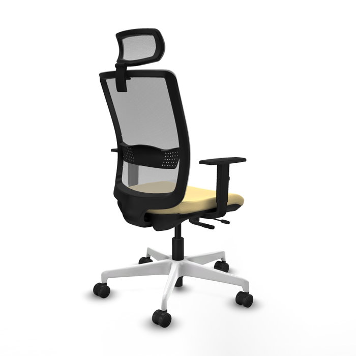 PIQUERAS Y CRESPO Silla de oficina Haches con mecanismo Sincro/Traslack Crema y Gris PIQUERAS Y CRESPO Silla de oficina Haches con mecanismo Sincro/Traslack Crema y Gris