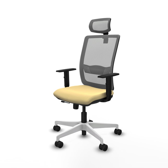 PIQUERAS Y CRESPO Silla de oficina Haches con mecanismo Sincro/Traslack Crema y Gris PIQUERAS Y CRESPO Silla de oficina Haches con mecanismo Sincro/Traslack Crema y Gris