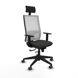 PIQUERAS Y CRESPO Silla de oficina Horna con mecanismo Sincro/Traslack Negro y Blanco