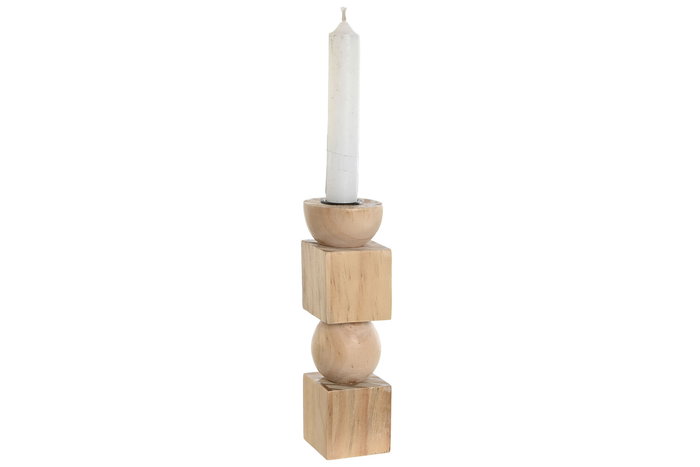 DKD Home Decor Portavelas 5 x 17.5 x 5 cm Madera Natural (6 Unidades)