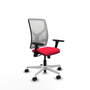 PIQUERAS Y CRESPO Silla de oficina Motilla con mecanismo Sincro, Rojo y Blanco
