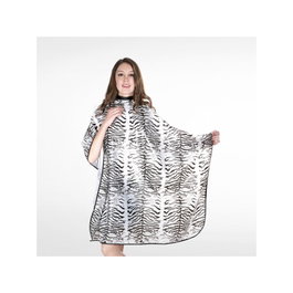 Bifull Capa de Corte Cebra Blanca para Peluquería Profesional, 128x144cm