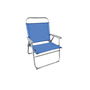 Silla playa aluminio fija azul, con asa para transportar 88x56'50x51 cm
