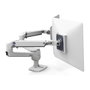 Ergotron 45-491-216 LX Monitor Arm, 2 Monitores Hasta 68.6 cm (27"), 18.1 kg Carga, Ajuste Altura 0-33 cm, VESA 75x75-100x100 mm, Montaje Escritorio, Blanco