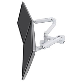 Ergotron 45-491-216 LX Monitor Arm, 2 Monitores Hasta 68.6 cm (27"), 18.1 kg Carga, Ajuste Altura 0-33 cm, VESA 75x75-100x100 mm, Montaje Escritorio, Blanco