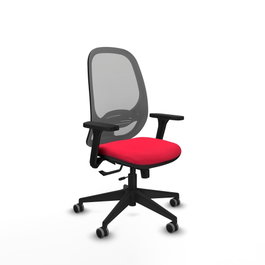 PIQUERAS Y CRESPO Silla de oficina Cilanco Rojo/Gris con Brazos 3D