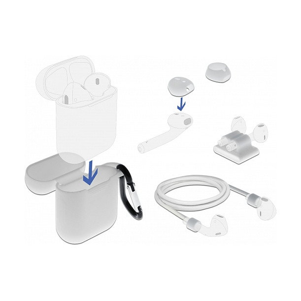 DeLOCK Juego de accesorios para Apple AirPods, Blanco