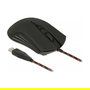 DeLOCK 12531 Ratón Gaming Óptico Ambidiestro 4800 DPI USB para PC y Portátil, 4 Botones, Interruptor DPI, Negro y Rojo, 1.8 m de Cable