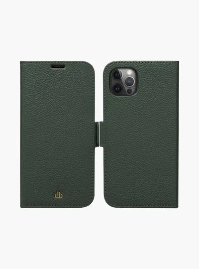 Dbramante1928 New York Funda Folio Verde para Apple iPhone 12 | Con Bolsillo para Tarjetas | 15.5 cm (6.1")