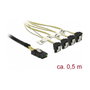 DeLOCK Cable Mini SAS a SATA 85686 - 1 x SFF-8087 a 4 x SATA 7 Pin Derecho 0.5 m Negro y Amarillo
