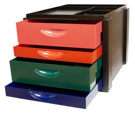 Modulo Olef 4 Cajones Mixtos (2 Grandes + 2 Pequeños) Color Negro/Opacos