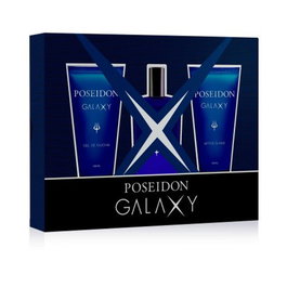 Poseidon Galaxy Lote 3 piezas - Eau de Toilette Colonia para Hombre, Set con EDT 150 ml, After Shave 150 ml y Gel de Ducha 150 ml