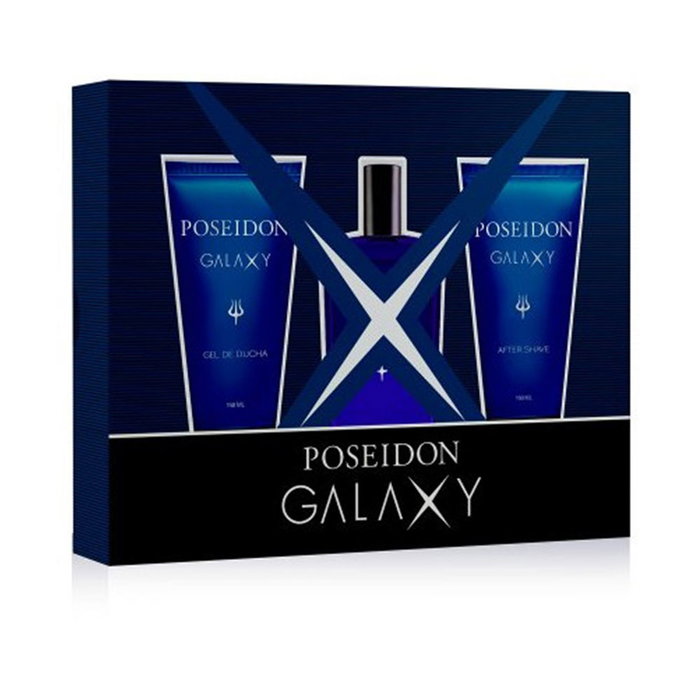 Poseidon Galaxy Lote 3 piezas - Eau de Toilette Colonia para Hombre, Set con EDT 150 ml, After Shave 150 ml y Gel de Ducha 150 ml Poseidon Galaxy Lote 3 piezas - Eau de Toilette Colonia para Hombre, Set con EDT 150 ml, After Shave 150 ml y Gel de Ducha 150 ml